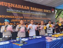 Polda Riau Musnahkan Barang Bukti Narkotika Senilai Rp43,9 Miliar